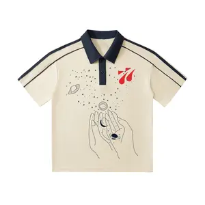 Galaxy Collar Short-Sleeve Polo Shirt