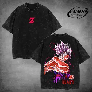 [Yūgen Store] Gohan Beast Mode DBZ Vintage Retro Acid Washed Oversized T-Shirt, Heavyweight Cotton Unisex Anime Manga Tee, Anime Merch, Menswear Streetwear, Gift For Anime Fan.