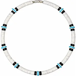 Adult Unisex Puka Shell Necklace White Clam Heishi Hawaiian Surfer Beach Necklace  in the Philippines Stainless Steel  Wire