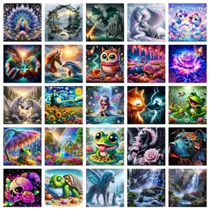 10pcs/20pcs/30pcs DIY Diamond Painting Kit, Animal Landscape Patterns, Full Drill Art Set for Wall Decor, Beginner Friendly Gift
