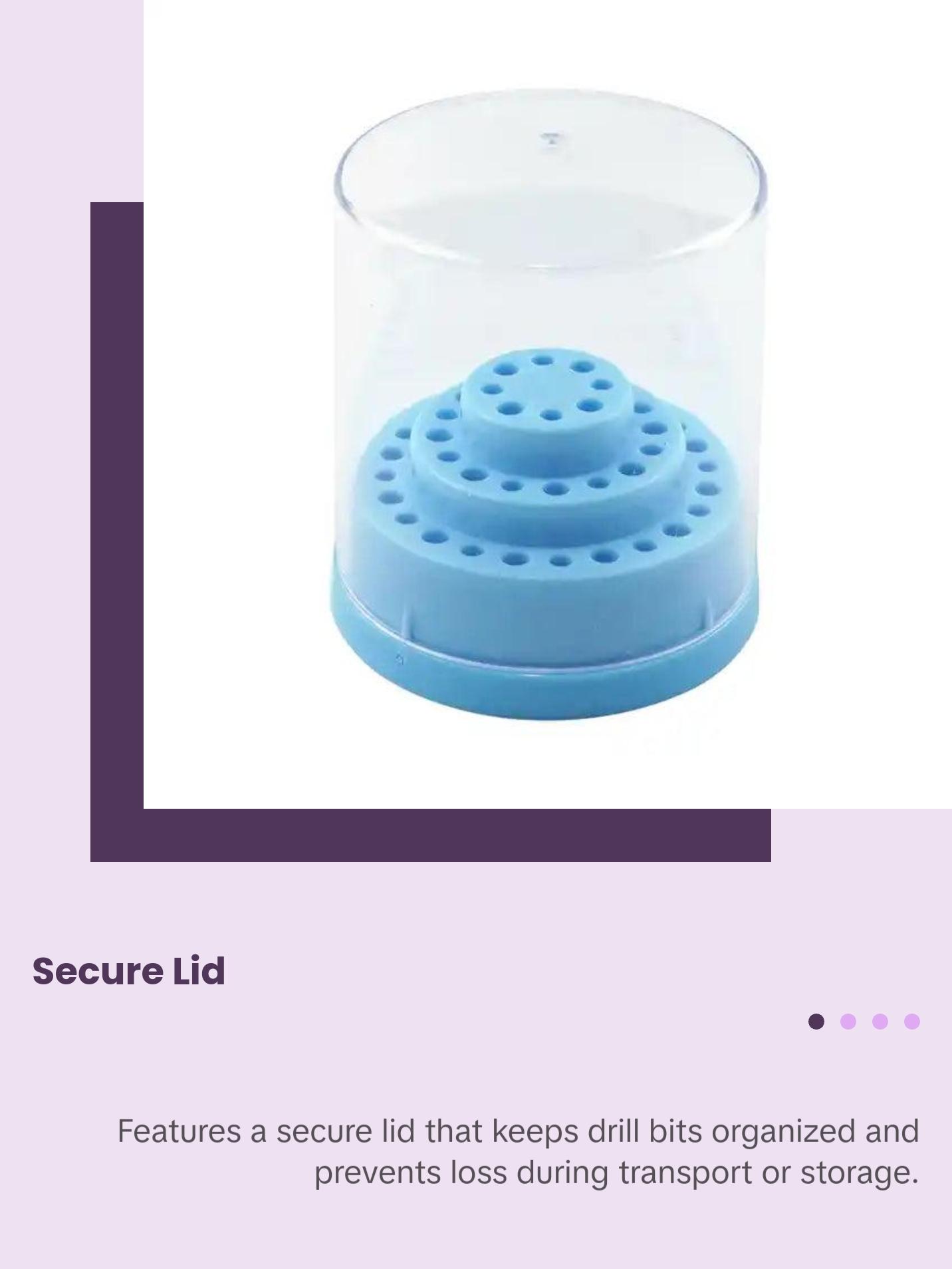 Round Drill Bit Holder with Lid