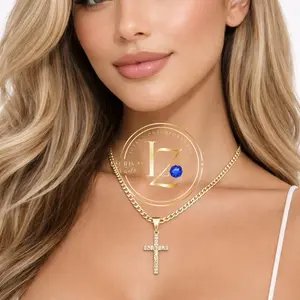 COD#2037  Cross pendant with a Cuban chain 3 mm