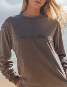 Jesus Is King Brown LS Unisex Tee