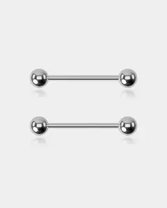 2PCS Internally Threaded Titanium Nipple Rings