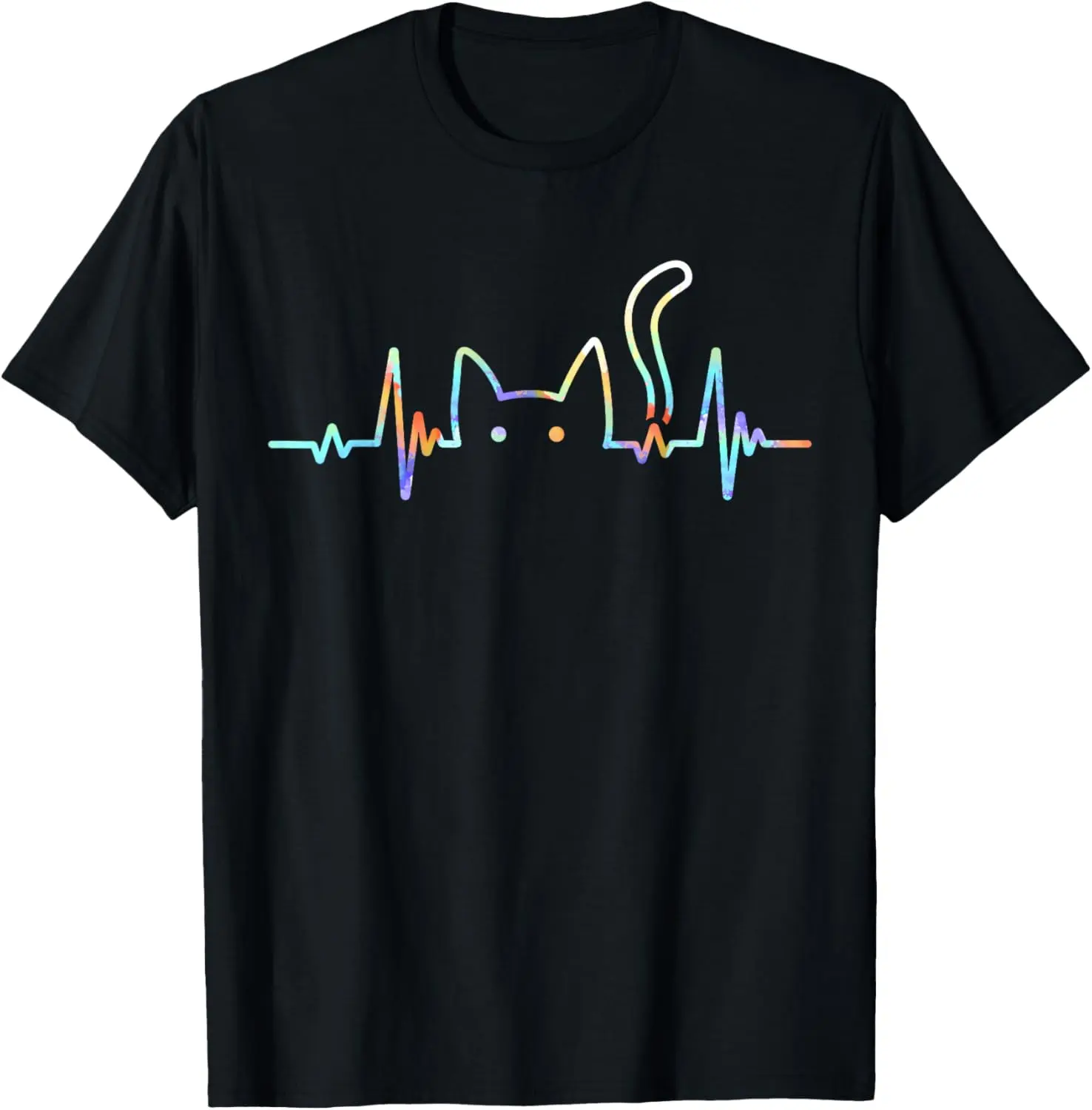 Heartbeat Cat Lover Animal Silhouette Cute Cat T-Shirt