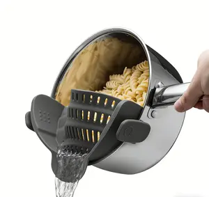 Adjustable Silicone Clip-On Pot Strainer – Universal Food Draining Tool for Pasta, Veggies & More (1 Pack)