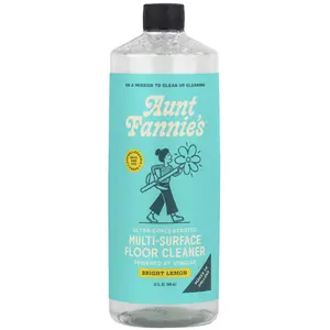 Aunt Fannie's Ultra Concentrated Floor Cleaner For Household Mopping and Cleaning, Makes 16 Gallons, Bright Lemon Scented, 32 oz. (Pack of 1)