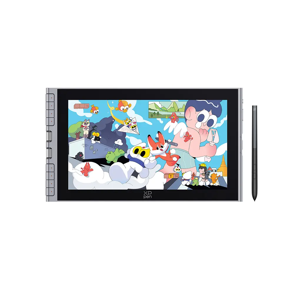XPPen Artist 12 3rd Grey 11.9-inch Graphics Drawing Tablet Paper-like Display Full-laminated 16K Pressure Levels 1920 x 1080 Resolution 2 X-Dial Shortcut+8 Customizable Shortcut Keys Foldable Stand  Connect  with Windows/macos/Android/ChromeOS/Linux,sohoc