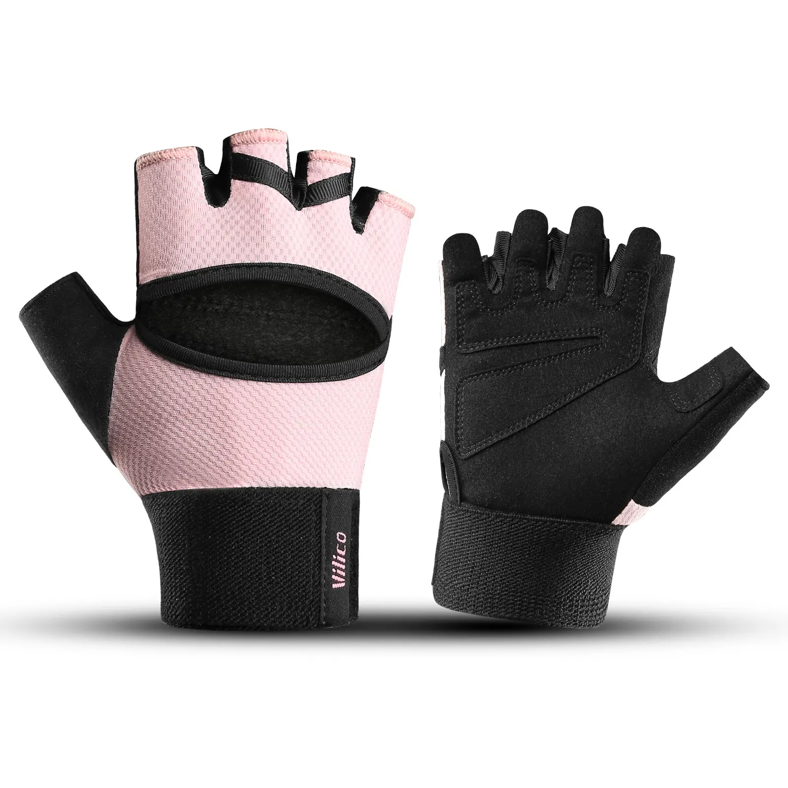 Half Finger Fitness Workout Gloves, Anti-slip Wear Resistant Gym Gloves with Wrist Support for Weightlifting Cycling Training, Breathable Palm Protection Gym Hand Gloves for Men Women