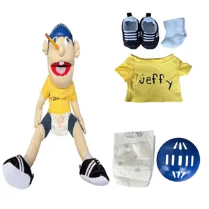 Jeff Hand Puppet Plush Toy — Wacky, Open-Mouth Boy — Interactive Doll/Figure