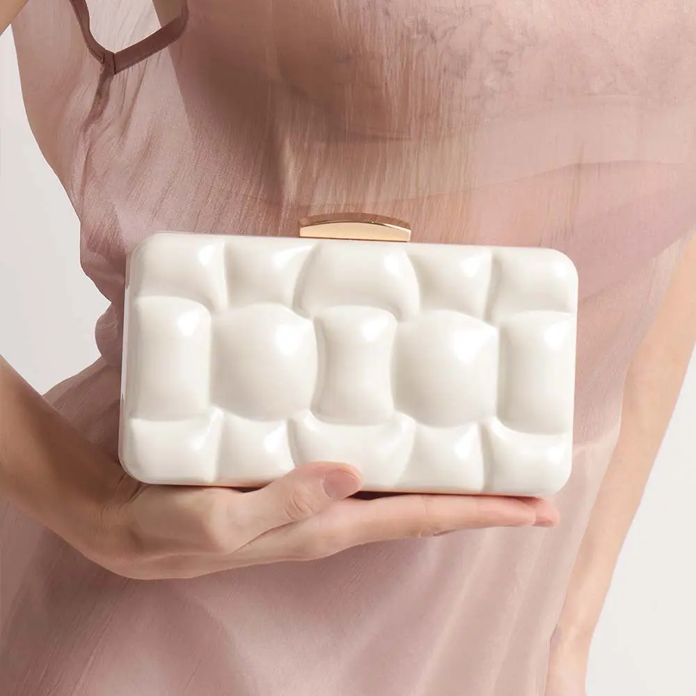 Luxe Ivory Acrylic Clutch – Urban Simplicity