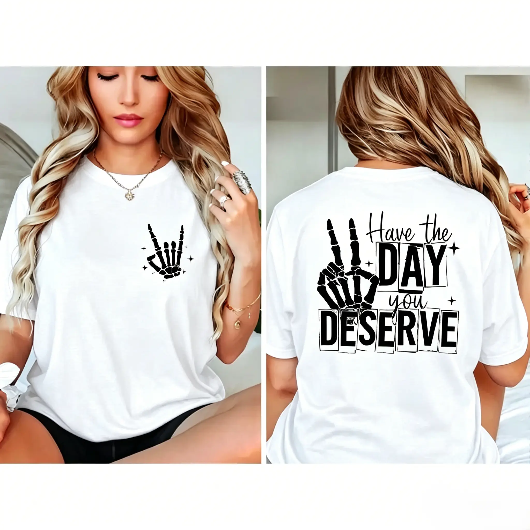 Funny Skeleton Slogan Women's T-Shirt, Casual Relaxed Fit 100% Cotton Top with Sarcastic Graphic and Funny Vibes,  Funny Skeleton Slogan Women's T-Shirts