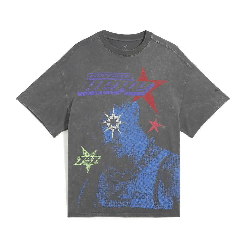 PUMA Mens Lamelo Star Vision Graphic Crew Neck Short Sleeve Casual Tops Casual - Grey