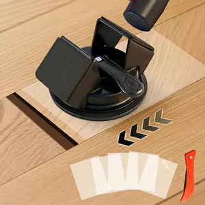 Cybertron Tools  Floor Gap Fixer Tool Heavy Duty 45°Striking Surface Floor Gap Repair Tool Made of Iron & Enhanced Suction Cup with Slot Cutter and 5pcs Sticky Pads for Fixer Laminate/Vinyl Flooring Tools