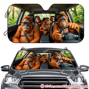 1pc car interior gorilla driving car sun visor 2D high-definition printing, car sun visor effectively blocks sunlight, suitable for decorating the front windshield of RVs, trucks, SUVs