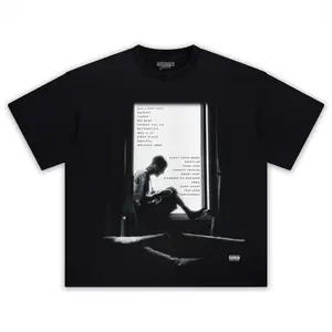 Vintage Window Black White Justin Album Tracklist Streetwear Oversize Swag 2025 Tee Unisex Graphic Crewneck Cotton Music Concert Shirt Premium American Made Apparel for Men & Women