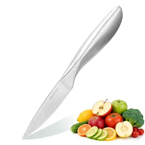 Stainless Steel Paring Knife, One-Piece Full Tang Fruit & Vegetable Knife, Sharp Kitchen Utility Knife for Peeling, Slicing & Food Prep