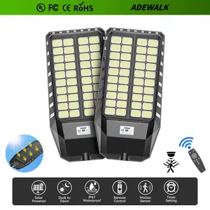ADEWALK 8000 Pro Solar Street Light 1080 LEDs IP67 Waterproof Outdoor Lighting with Motion Sensor & Remote Dusk to Dawn Driveway Parking Lot Security Light - Large Capacity Battery