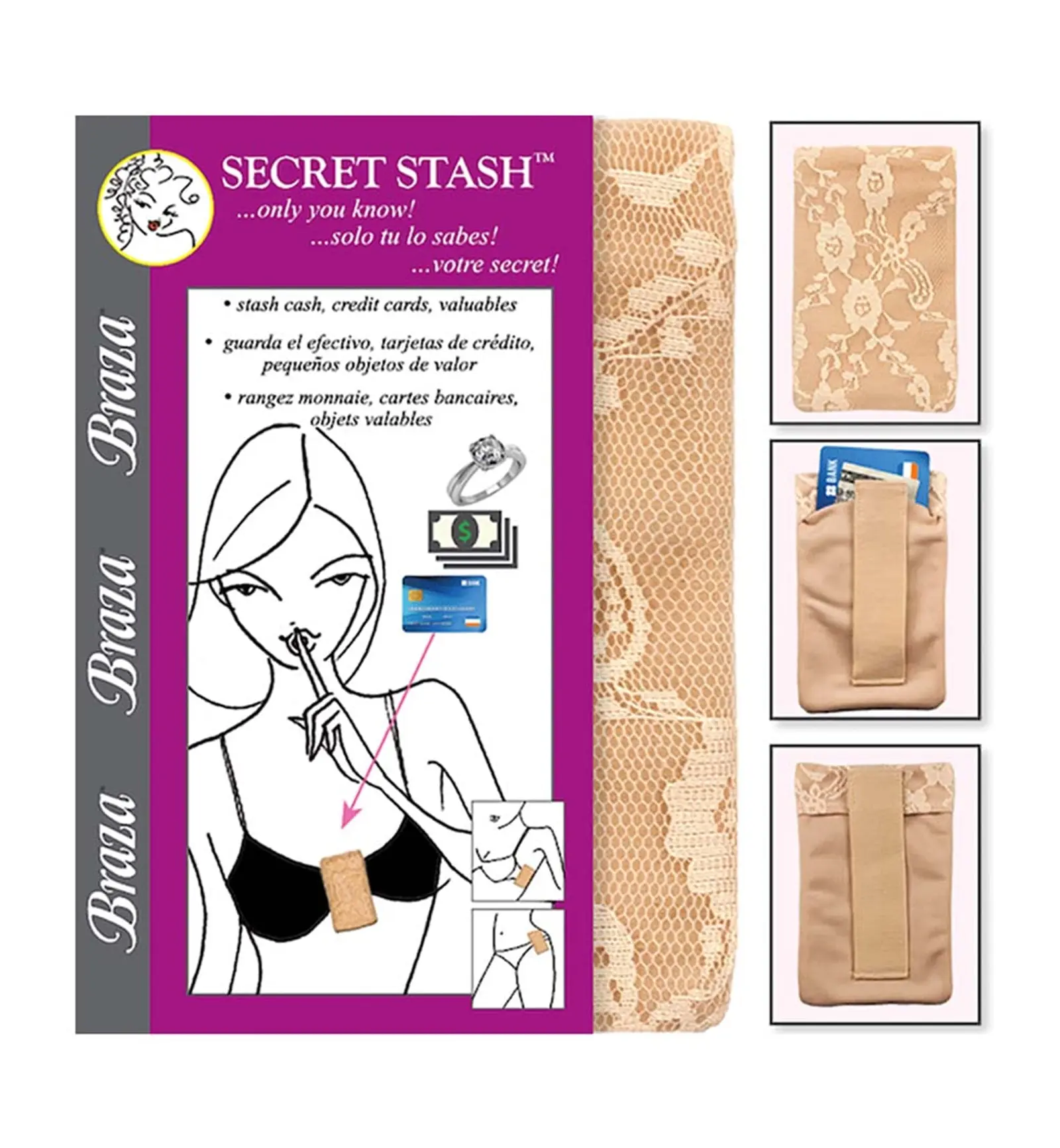 Braza Secret Stash - Bra Pocket (8090) - Beige