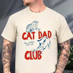 Cat Dad Club T-Shirt, Funny Cat Shirt, Cat Dad Shirt, Cat Lover Gift, New Cat Dad T-Shirt, Pet Parent Shirt, Funny Cat Dad T-Shirt