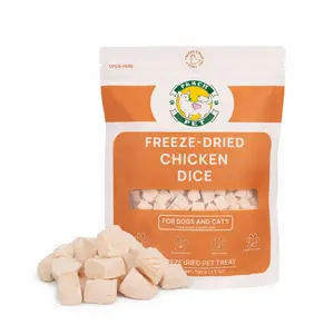 Freeze Dried Chicken Dice Dog & Cat Treats 3.5oz High Protein Peach Pet