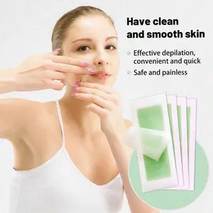 Disposable Hair Removal Wax Strips, Portable Body Facial Wax StripsPainless Quick Depilation Wax Papers for Face Arms Legs, Safe Easy Home Waxing Kit for All Skin Types