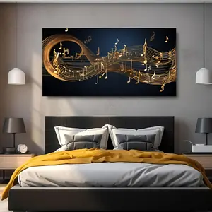 1pcs Modern Abstract Music Symbols Wall Painting Canvas Painting for Bedroom Modern Canvas Poster for Living Room Bedroom and Hallway Solid Wood Frame