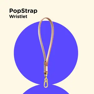 Vegan Leather Tan Wristlet - PopSockets Vegan Leather Tan Wristlet - PopSockets