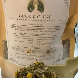 Good & Clear: Loose-Leaf Herbal Tea Blend for Respiratory Wellness (Caffeine-Free) Traditional Organic Beverage for Clear Lungs, Soothing Cough, Anti-Viral, Expectorant, Cold & Flu with Mullein, Peppermint, Licorice Root, Marshmallow Root, & Chamomile