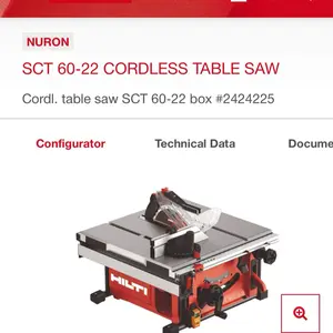 SCT 60-22 cordless table saw ( tool only)
