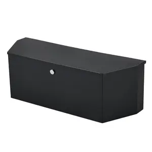 GARVEE 36 Inch Steel Trailer Tongue Tool Box Wide Utility Trailer Tongue Box RV Storage OrganizerTrailer Storage Toolbox With Lock & Keys Black, 5 Bar Tread (36"X12"X12")