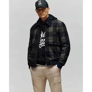 MENS GAVIN PLAID BOMBER JACKET - MO1100014