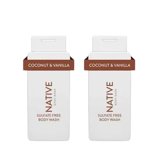 Native Body Wash Coconut & Vanilla Sulfate Free Paraben Free for Men and Women 18 oz Pack of 2
