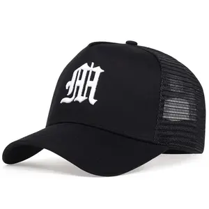 2026 Unisex Gothic Letter M Embroidered Baseball Cap Mesh Hat Outdoor Adjustable Sunscreen Leisure Hat Travel Tourism Beach Vacation