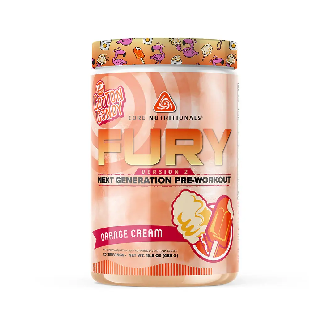 Core Nutritionals Fury Pre-Workout Fitness Supplement, Enhanced Energy Powder for US Fitness Enthusiasts