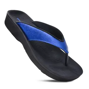AEROTHOTIC - Matt Flip Flops for Women - Synthetic Leather - Padded Straps - Non-Slip Sole Shoe Sandal