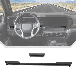 for Silverado Interior Center Console Dash Panel Trim Overlay for 2022 2023 2024 Chevrolet Chevy Silverado, Carbon Fiber Black wood grain cover car accessory auto decoration decoration kit dashboard durable interior accessory vehicle decor accessory