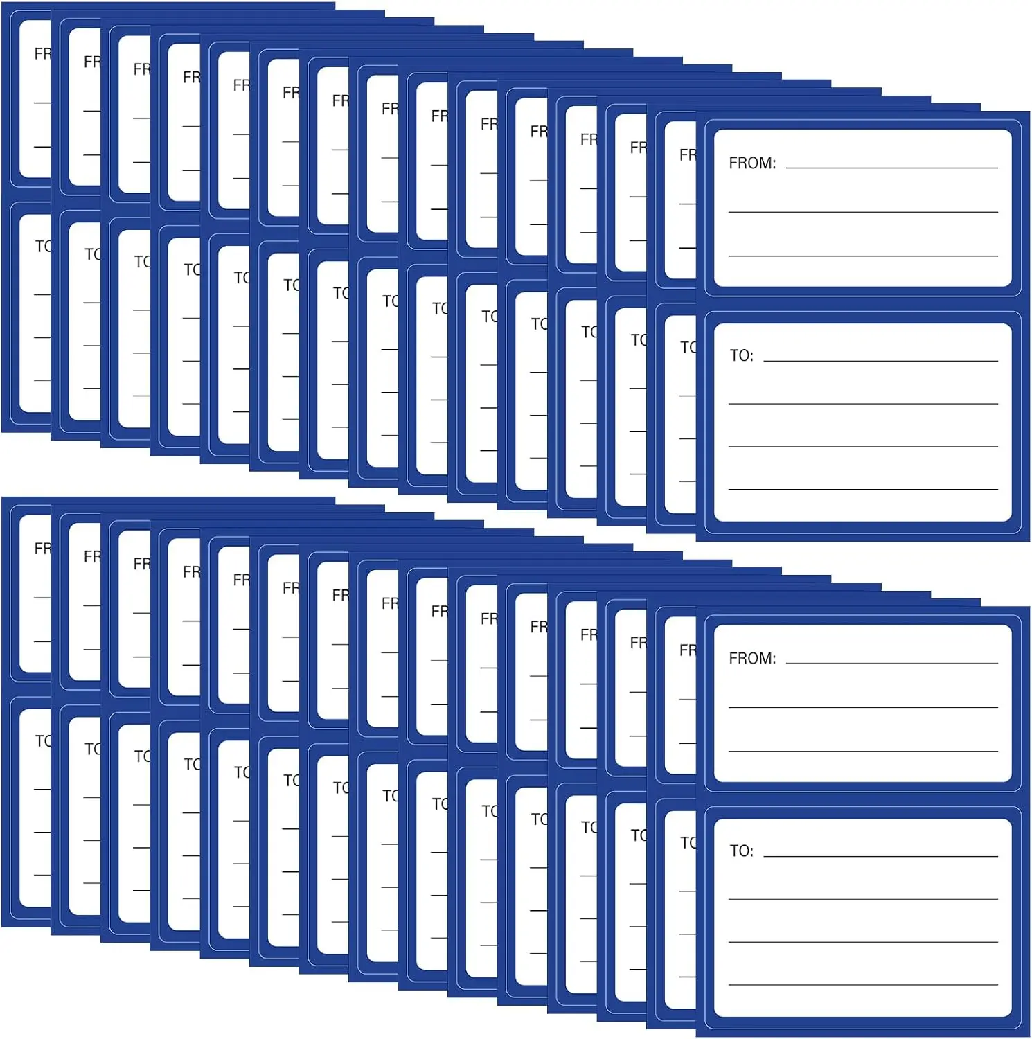 Blank Self-Adhesive Mailing Labels (120 Pcs, 4.5 x 3.5 inches/11.4 x 8.8 cm) - Peel-off, Large Size, Round Corners, Practical Design Postage Address Tags for Packages, Envelopes