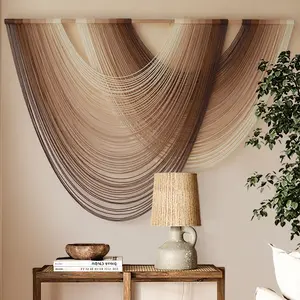 Macrame Wall Hanging Dip-Dye Boho Home Decor Fiber Wall Art Craftsmanship Bedroom Living room 57" W x 39" L