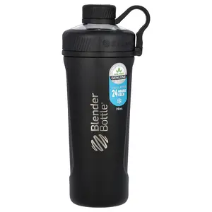 Blender Bottle Radian, Insulated Stainless Steel, Matte Black, 26 oz (770 ml)