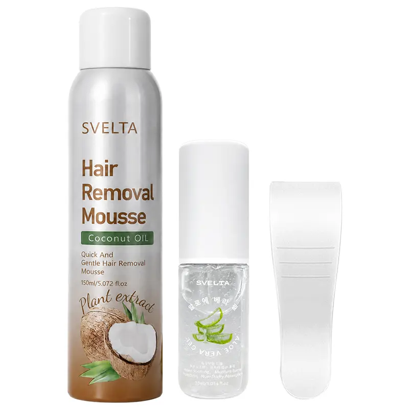 1× Hair Removal Mousse Kit (150ml Mousse + 30ml Gel + 1 Scraper)