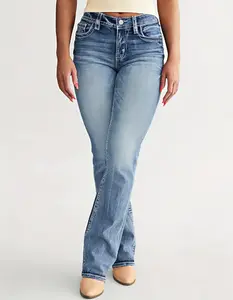 Micro stretch denim jeans - comfortable, soft, breathable, suitable for casual denim women's clothing