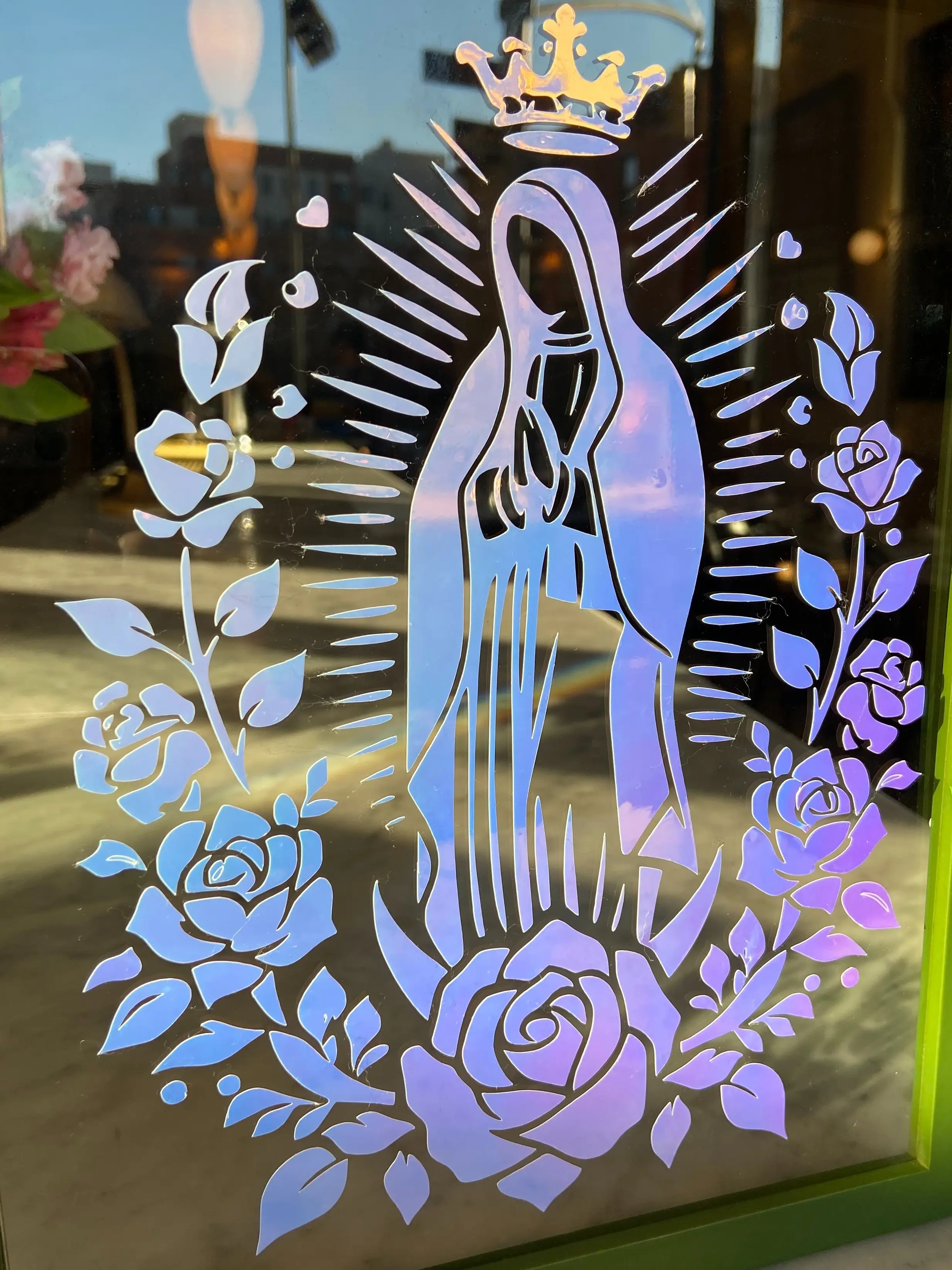 Car Window Decal Virgen Maria De Guadalupe Decal for Religious Decorations, EasyPSV Permanent for Indoor and Outdoor Use