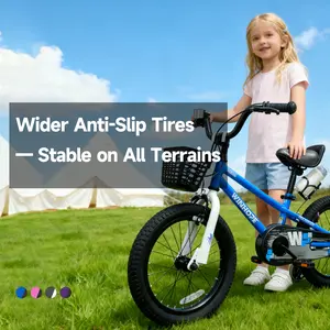 WinHope Hero Kids Bike for Ages 2–9 | 12–18 Inch with LED Training Wheels, Front Basket & Water Bottle Holder | 95% Pre-Assembled, Dual Brakes, Adjustable Seat & Handlebars