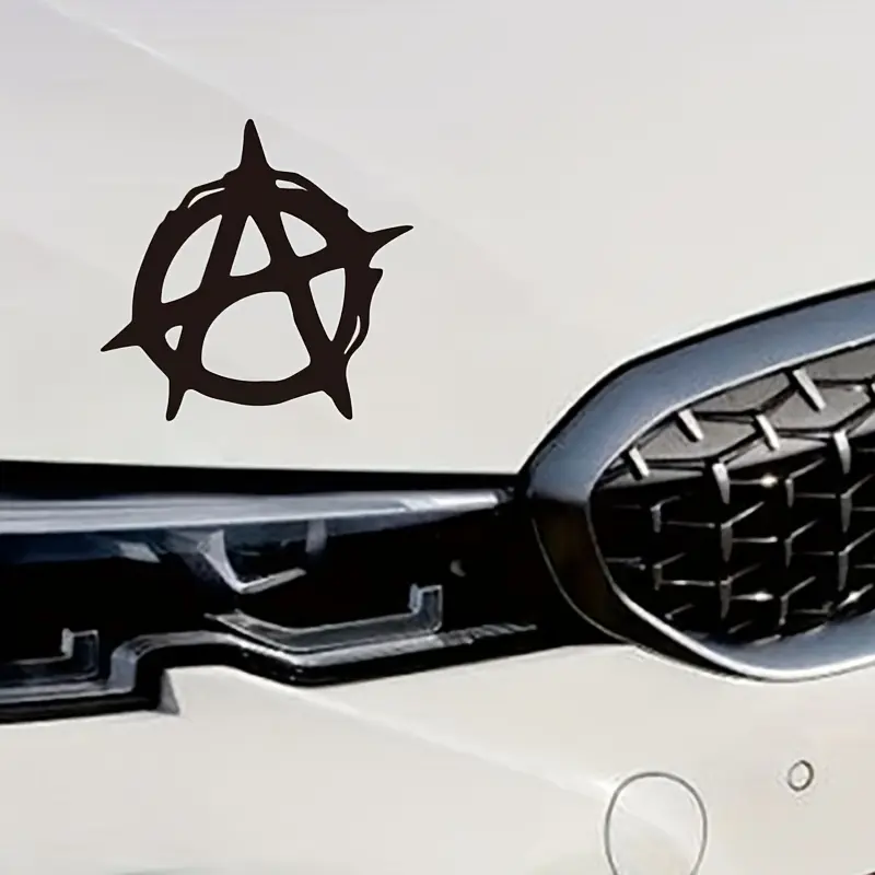 2PCS/SET Anarchy Symbol Car Decorative Sticker, Car Decoration, Automotive Decoration, Decal for Cars, Vehicle Exterior Decoration, Add Rebellious Attitude Logo, Personalized Item