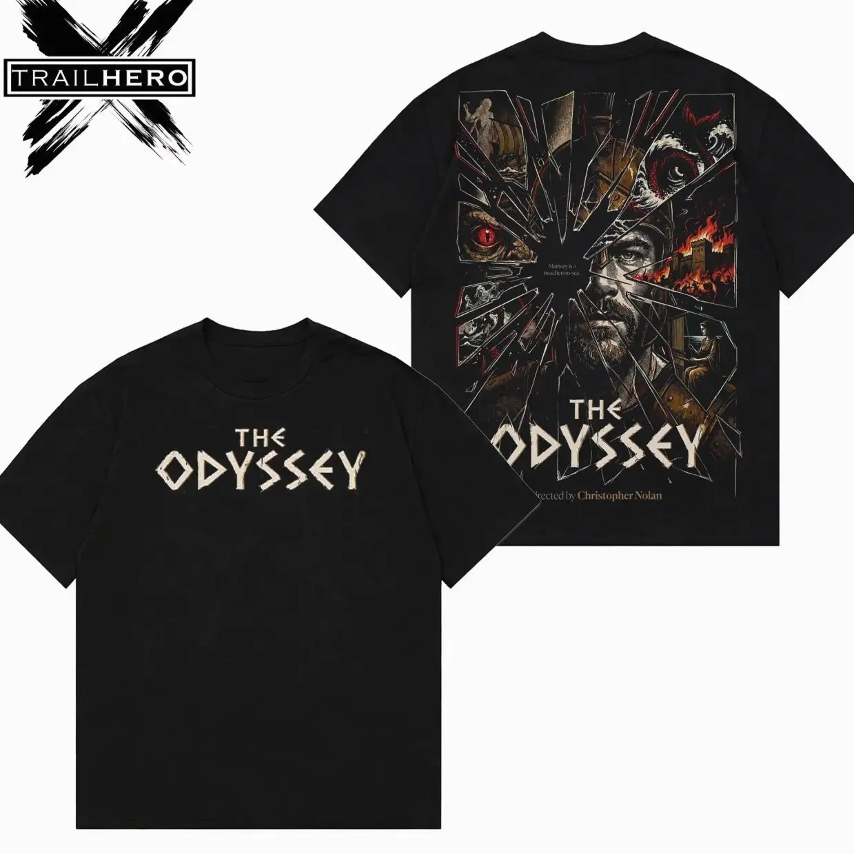 TRAIL HERO - The Odyssey 2026 Premium Acid Washed Hoodie T-Shirt, British-American epic action-adventure-fantasy Movie T-Shirt Hoodie, Character action-adventure-fantasy Film Fans Washed T Shirt FLP
