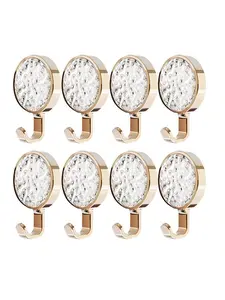 8pcs Without drilling the wall for hanging towels and objects Adhesive Wall Hook in Silver and Gold Elegant mexican kitchenware