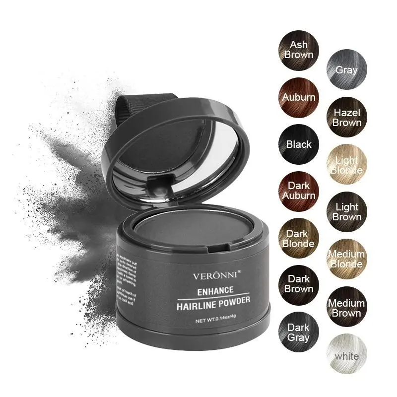 2 PCS  Hairline Powder Instantly Conceals Hair Loss Waterproof Root Touch Up Powder with Squalane for Natural Finish & Grey Touch Ups Hairline, Sideburns, and Forehead Hair Filling Powder
