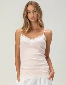 RSQ Womens Long Lace Trim Cami