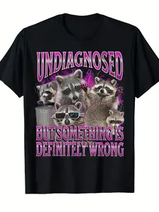 Men's & Retro Raccoon Meme T-Shirt - Funny "DM ME IF U DIE" Graphic Tee with Raccoon Face - Casual Short Sleeve Shirt (Black, Small)| Comfortable for Casual Attire & Meme Parties| Machine Washable Digital Print